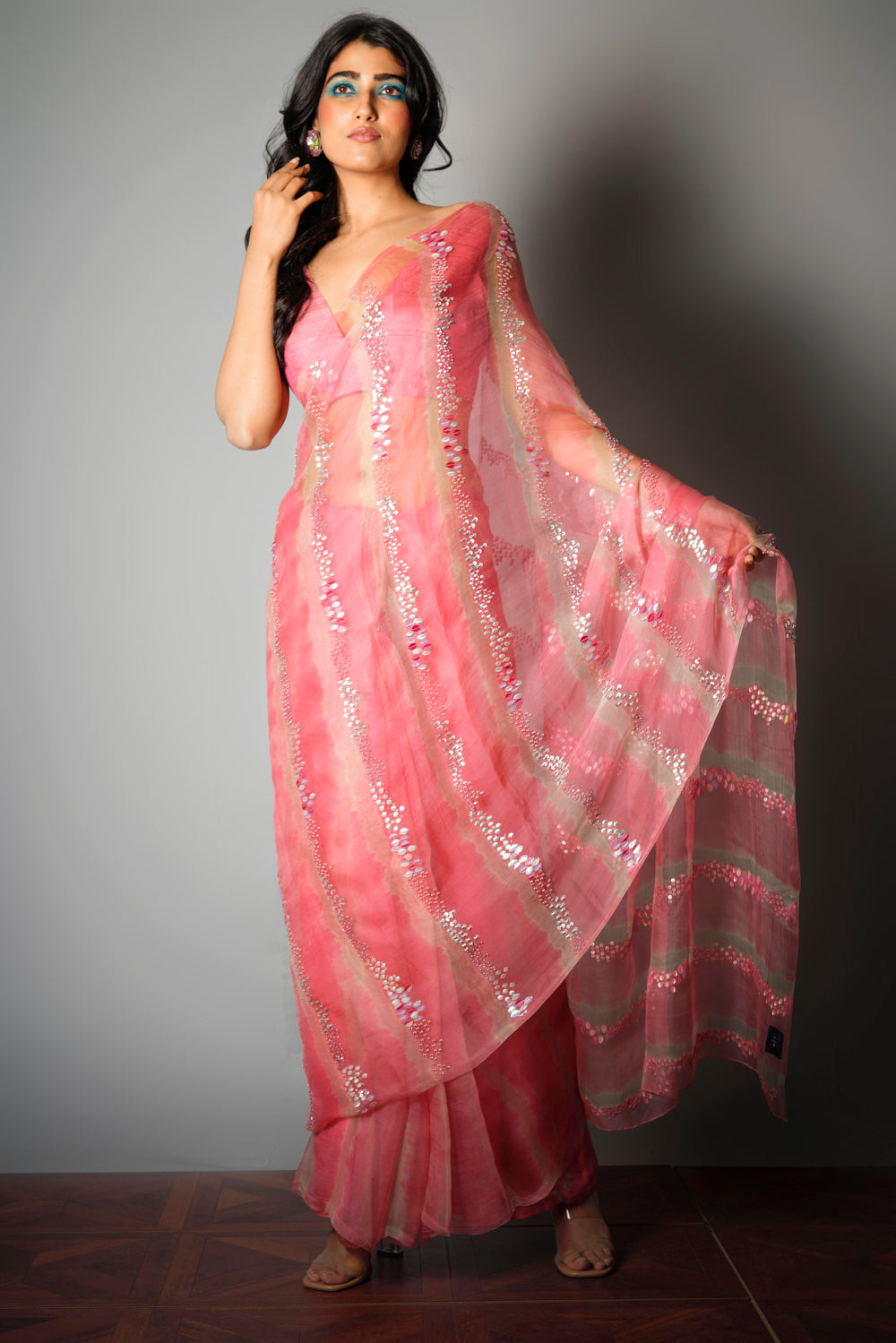 Pink Iridescent - Saree