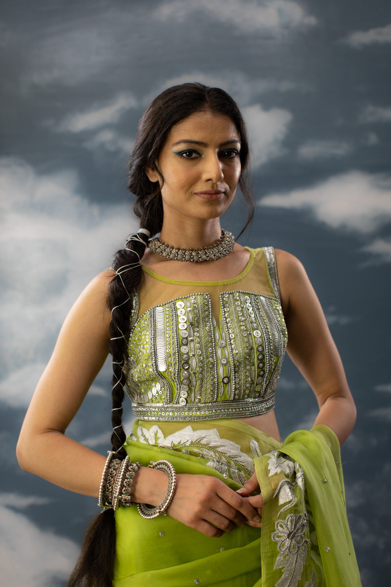 Green Indo Western Set