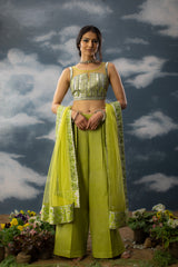 Green Indo Western Set - 3 pcs