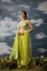 Green Indo Western Set - 3 pcs