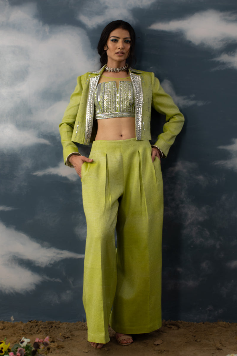 Green Indo Western Set
